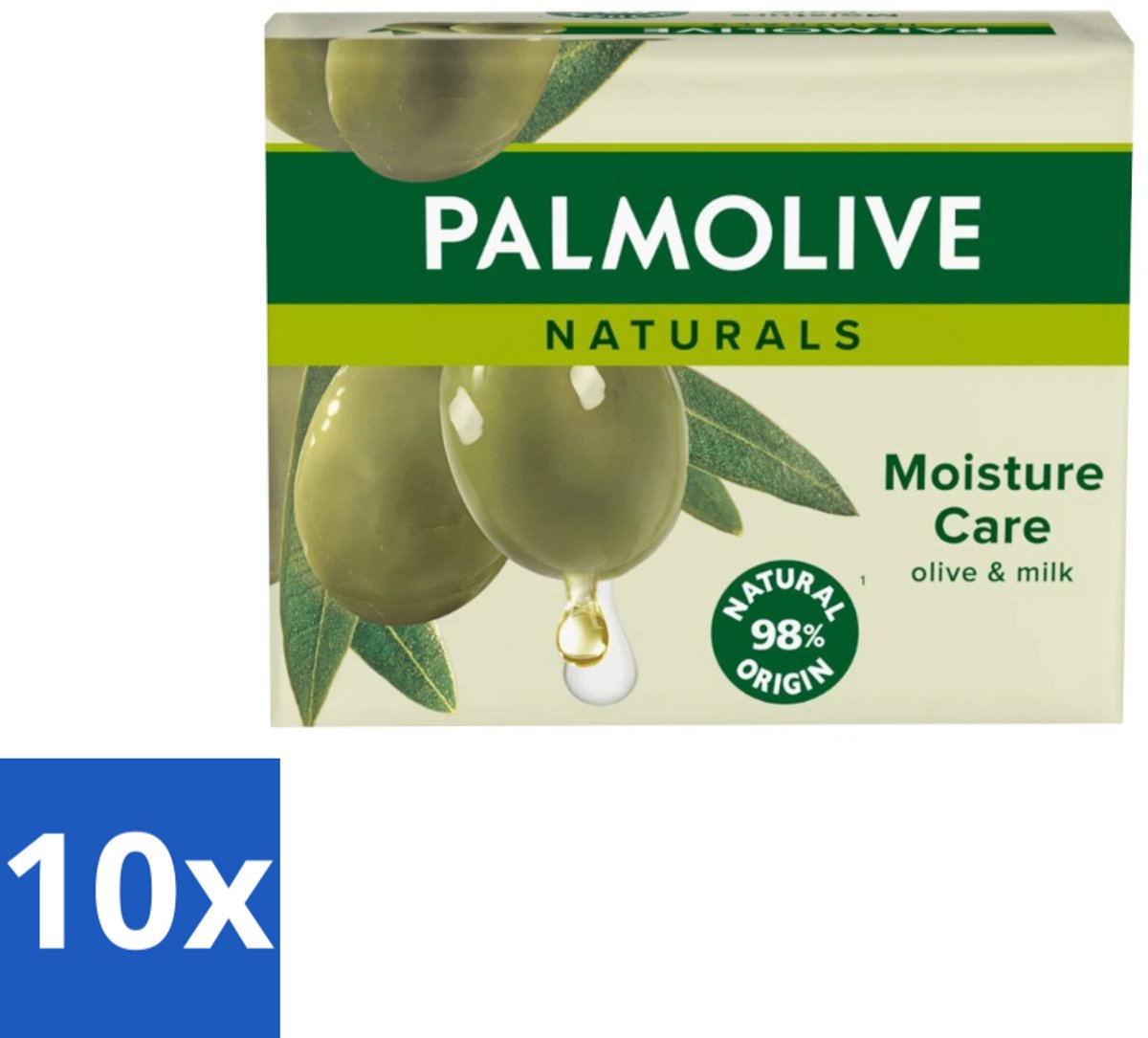 10 x Palmolive - Naturals - Tabletzeep - Olijf & Melk - Natuurlijke ingrediënten - 4x90 g - Tabletzeep - Natuurlijke Zeep - Zeep Voor Huid - Zeep Voor Handen - Zeep Voor Lichaam