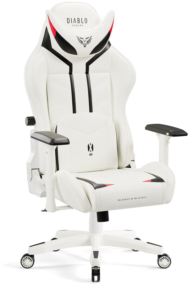 DIABLO CHAIRS - Gaming stoel X-Ray 2.0 - Bureaustoel verstelbaar - King size - Wit / Zwart