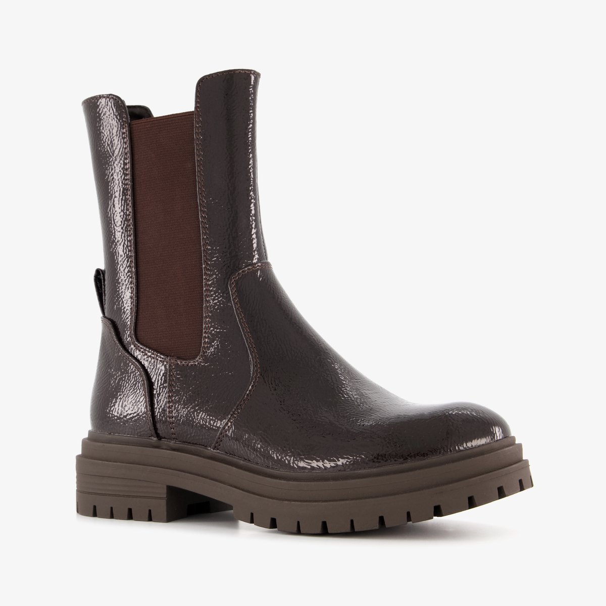 Blue Box dames lak Chelsea boots bruin - Maat 40