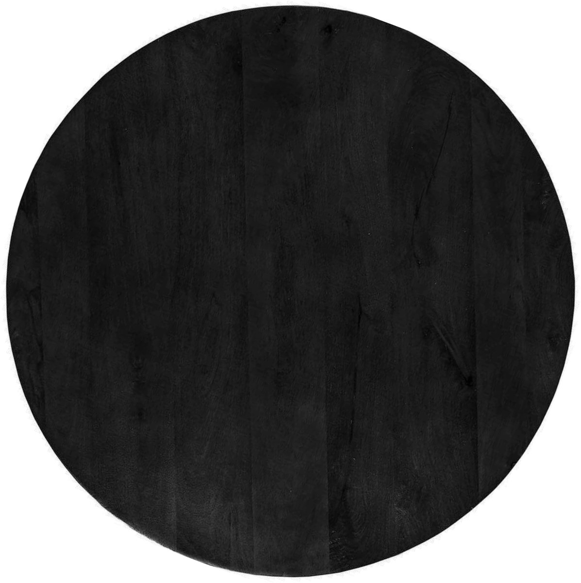 Sfeerwonen Enzo Tafelblad Rond 95 cm Ø – Mangohout Zwart – Massief Hout – Rechte Rand 5 cm – Zonder Onderstel