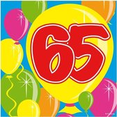 40x 65 jaar leeftijd themafeest servetten Balloons 25 x 25 cm papier - 65e verjaardag papieren wegwerp tafeldecoraties