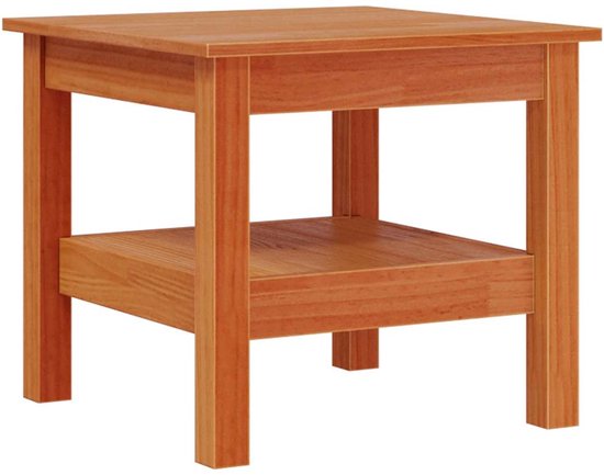 vidaXL - Table basse - 45x45x40 - cm - solide - bois de pin - marron ciré