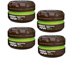 Nish Man Hair Wax 08 Matte - 4 stuks