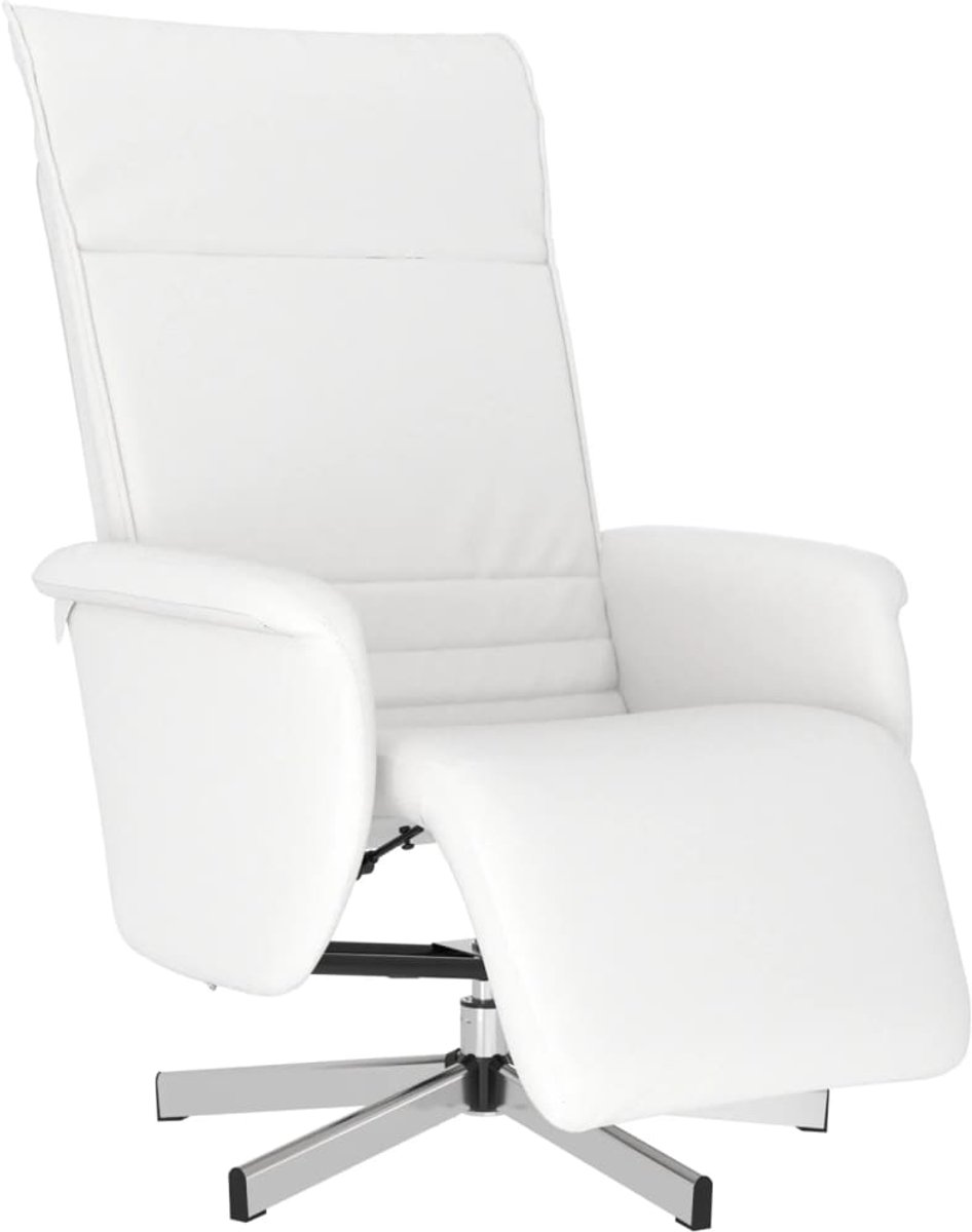 vidaXL Fauteuil - verstelbaar - met - voetensteun - kunstleer - wit