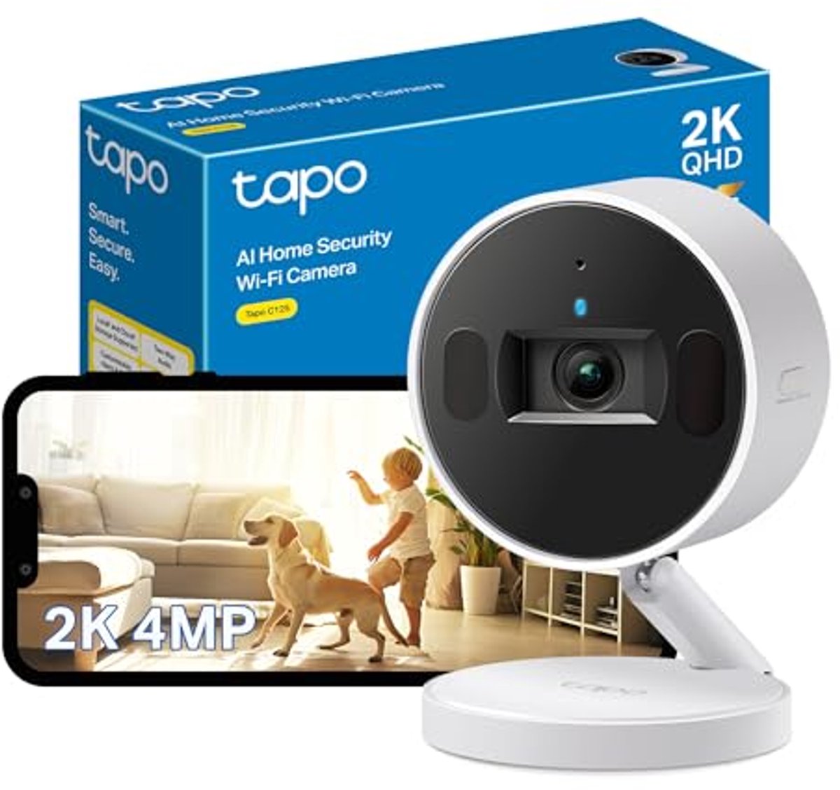 2K QHD Beveiligingscamera met Privacy Shutter - Buiten & Binnen, 140° Groothoek, AI Detectie en Nachtzicht