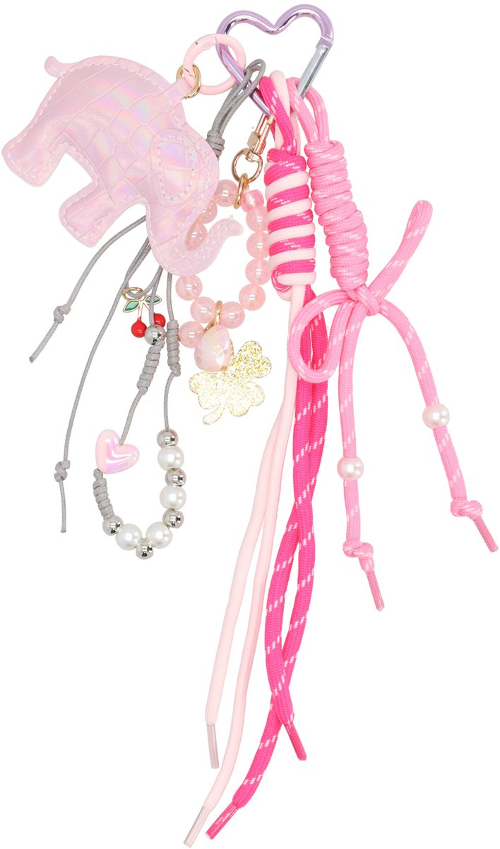 No label Trendy Bag Charm - Roze