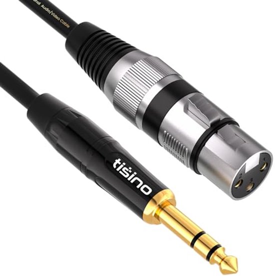 Getaria 2 STKS 1 m mannelijke XLR naar 1/4 TRS Jack Lead Gebalanceerde Signaal Interconnect 6,35 mm naar XLR Microfoon Kabel, Quarter Inch naar 3 Pins XLR Patch Kabel, Compatibel met Luidsprekers