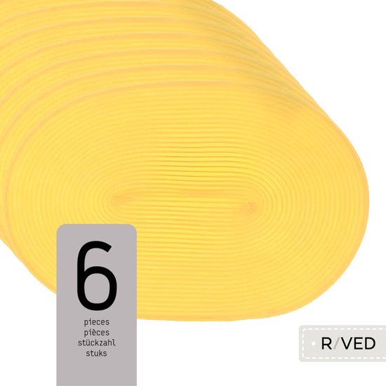 Raved Napperons Selma - Set de 6 Pièces - Jaune Doux - Ovale - Plastique - Table à manger - Sous-couche - Hydrofuge