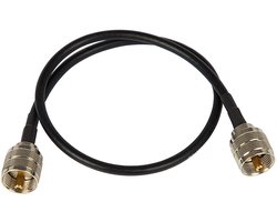 BLOW SWR-meter Kabel - PL-259 naar PL-259 - UHF RF Kabel - 50cm - Zwart - Voor CB Radio & Hamradio