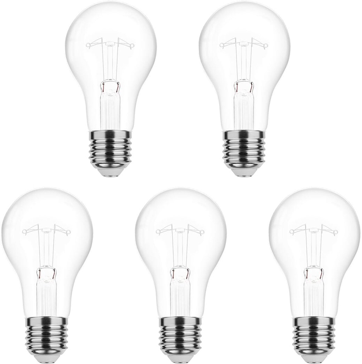 Technik E27 Wolfraam-Gloeilamp Dimbaar 150W - 2700K - Warm Wit - Gloeilamp Globe A70 - 5 stuks