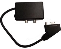 SCART naar RF Modulator – SCART naar Coax Adapter – Voor Oudere TV’s – Audio & Video Conversie – Zwart