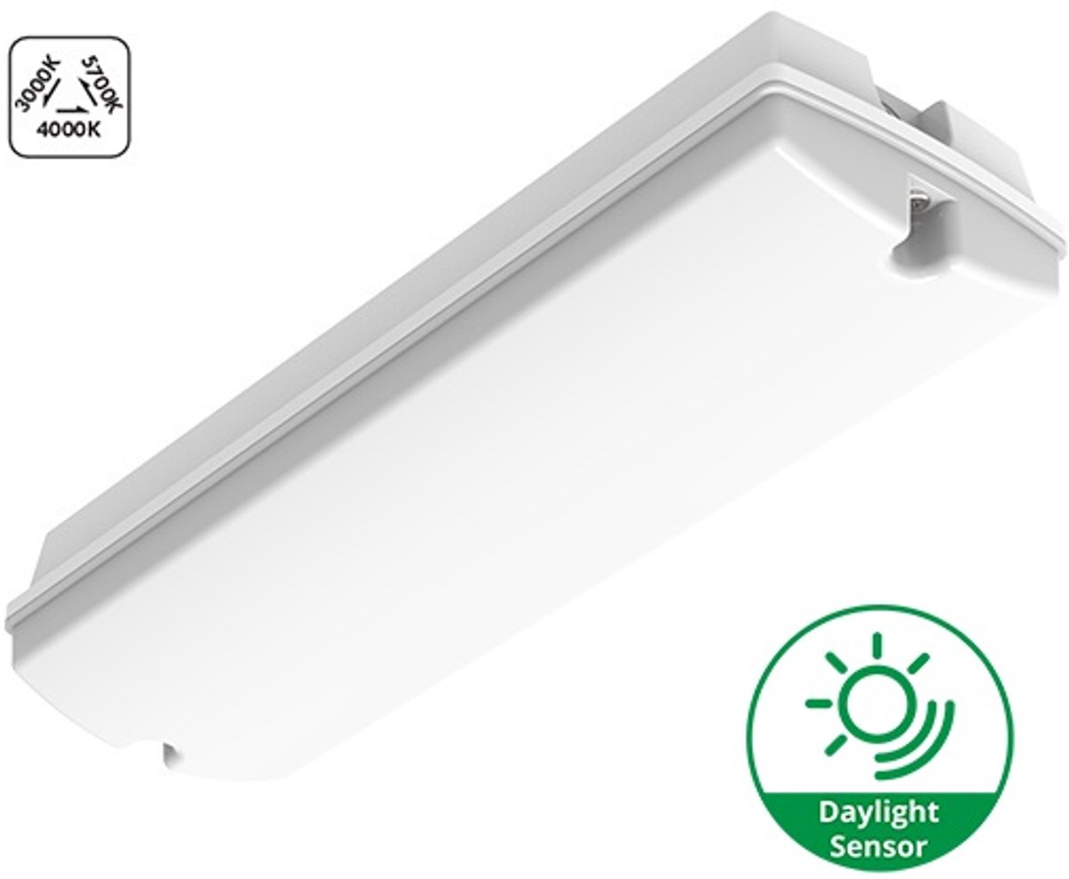 LED Galerij/Portiekverlichting | Instelbaar wattage en lichtkleur | met daglichtsensor Buitenlamp | Geen fitting | Warm Wit-Koel Wit-Daglicht | 4W-5.4W-6.7W-8W | 35.000 Branduren