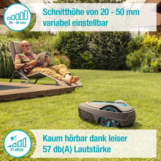 Gardena Smart Sileno life robotmaaier 1000 m², automatisch, stil, app-bediening, 150 m grensdraad, weerbestendig