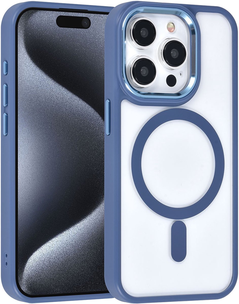 UNIQ Accessory Back Cover - Apple iPhone 15 Pro - Blauw - MagSafe-ring - Duurzaam ontwerp