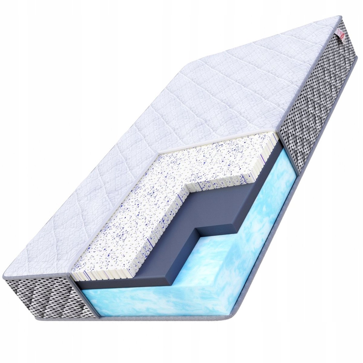 Luxe schuimmatras 180x200x28cm met Bio Foam, latex en Ocean Blue Gel