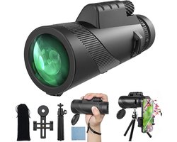 Smartphone - Telelens - Telefoonlenzen - 12x50 Monoculaire, Brede Visie voor Volwassenen en Kinderen, Met Stabiele Draagbare Tripod voor Vogels en Wandelingen