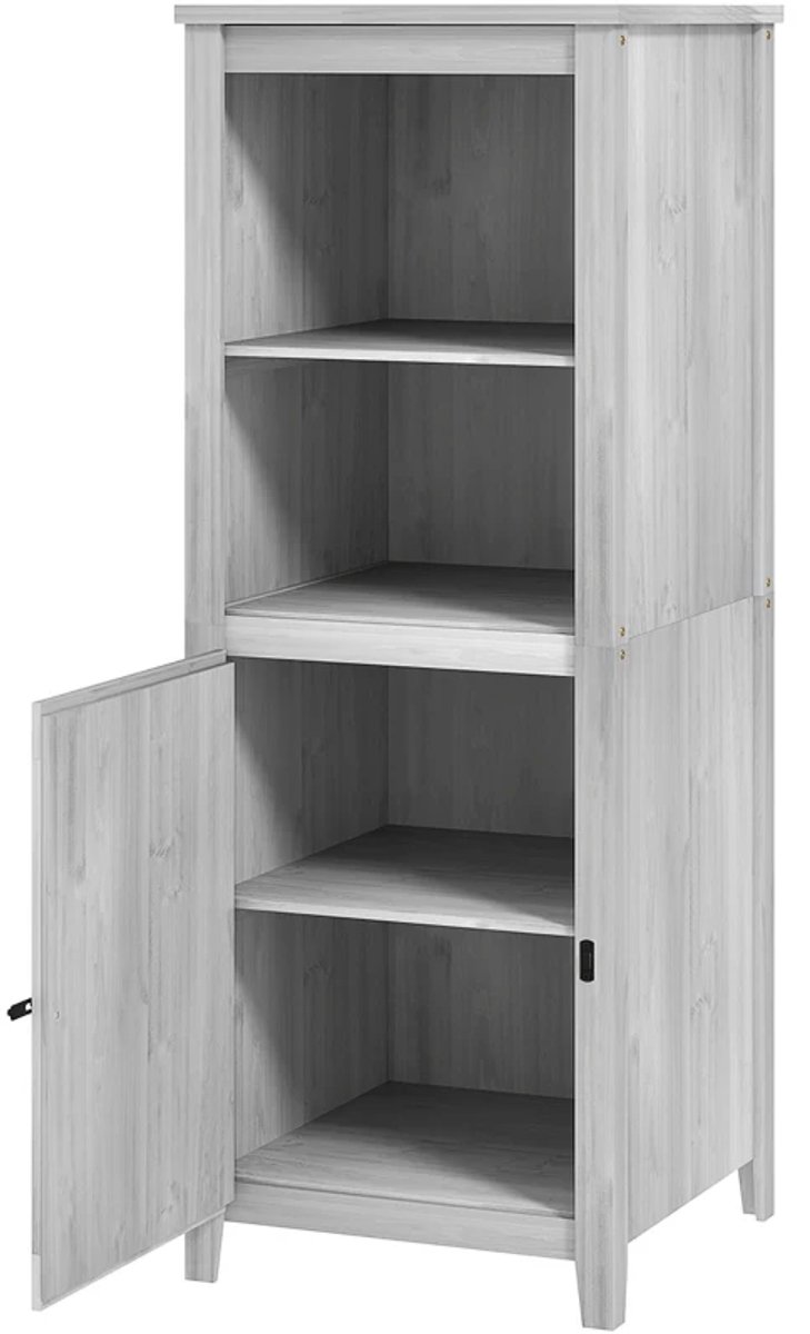 Houten Tuinschuur - Tuinhuis - Tuinkast - met Schuurdeur & Verstelbare Planken - Gereedschapsschuur - Opslagruimte Tuin - Tuingereedschap Bewaren - Lichtgrijs