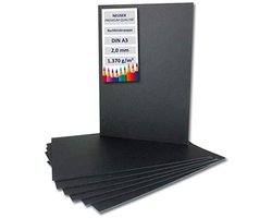 NEUSER PAPIER 20 x boekbinderskarton, DIN A3, zwart, dikte: 2,0 mm, gewicht: 1.340 g/m²