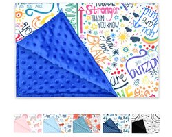 Winmany Baby pluche deken voor jongens meisjes zachte minky dekens hoes gestippelde rug dubbellaags peuter warme dier deken voor kinderbed douche geschenken (blauwe wereld)