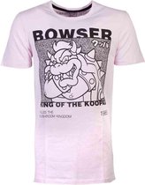 Nintendo Super Mario Heren Tshirt -M- Festival Bowser Roze