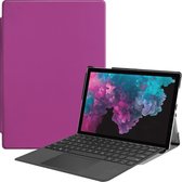 Microsoft Surface Pro 7 hoes - Tri-Fold Book Case - Paars