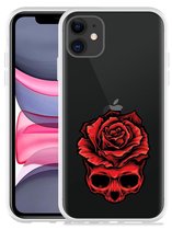 Geschikt voor Apple iPhone 11 Hoesje Red Skull - Designed by Cazy