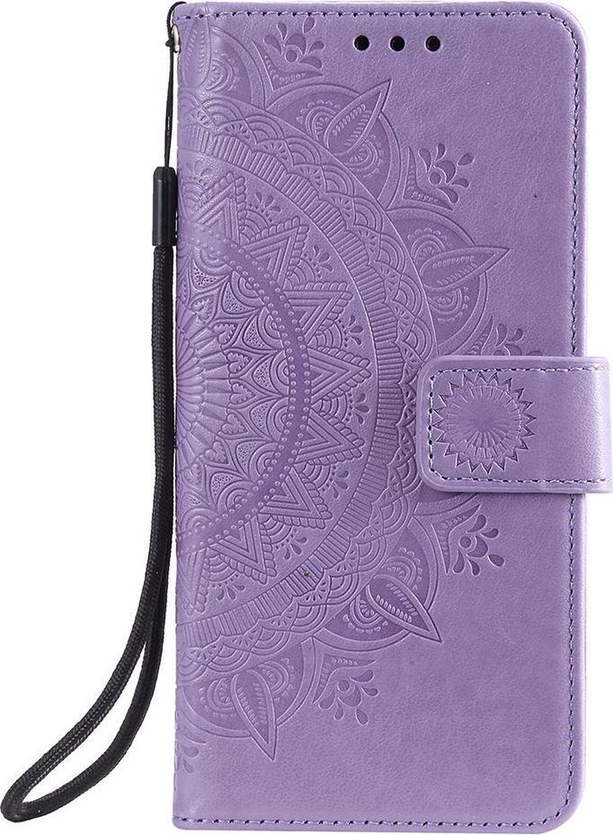 Shop4 - Samsung Galaxy S20 Ultra Hoesje - Wallet Case Mandala Patroon Paars