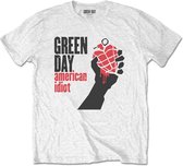 Green Day Heren Tshirt -L- American Idiot Wit