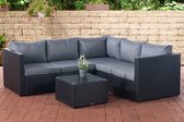 Clp Liberi Loungeset - 1,25mm Poly-rotan - Rotan kleur: zwart hoes : ijzergrijs