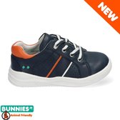 Bunnies JR 220142-920 Jongens Lage Sneakers - Blauw - Imitatieleer - Veters