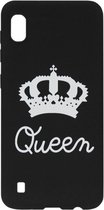ADEL Siliconen Back Cover Softcase Hoesje Geschikt Voor Samsung Galaxy A10/ M10 - Queen Zwart