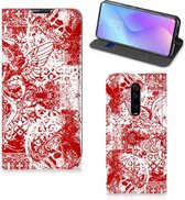 Xiaomi Mi 9T Pro Mobiel BookCase Angel Skull Red