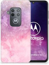 Motorola One Zoom Hoesje maken Pink Purple Paint