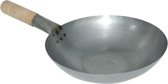 Zacht Stalen Wok - Platte Bodem - 35,5cm - Vogue K297 - Horeca & Professioneel