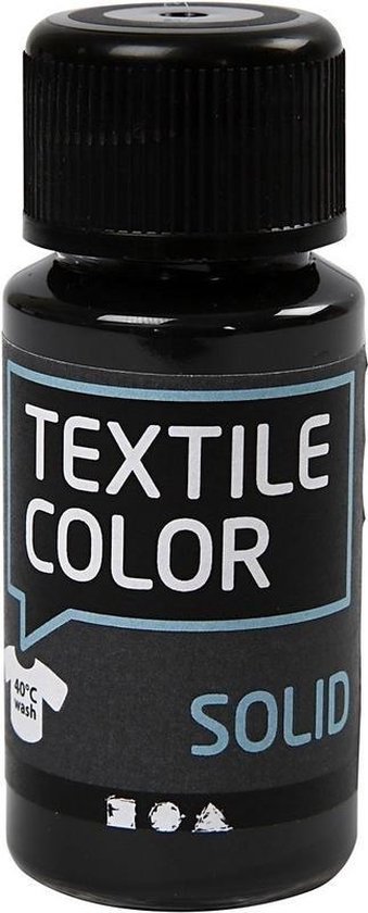 Schilder textielverf / stoffenverf op waterbasis extra dekkend zwart - 50  ml | bol.com