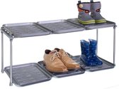 Schoenenrek en laarzenrek met 6 kunststof trays