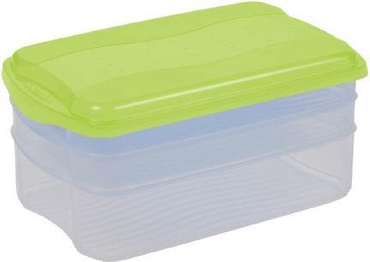 FOOD CENTER SET 27X16X13 TRANSPARANT/GROEN OK KEEEPER 10650