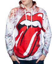 Rockstarz Rolling Stones Lick katoenen hoodie, Wit/Rood