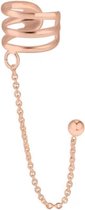 La Rosa Princesa Trio Chain Oorbel Ear Cuff Oorklem - Zilver Rosé Goud Plating