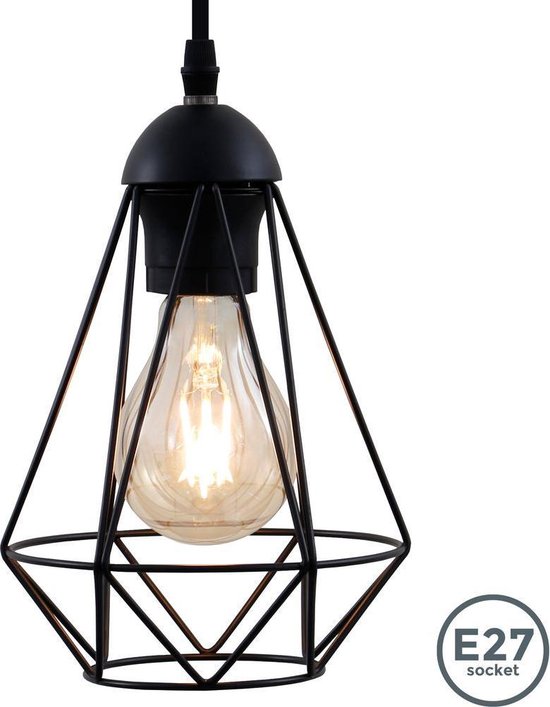 B.K.Licht hanglamp draad - E27 - zwart - Ø165mm lengte: 1100mm | bol.com