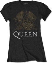 Queen Dames Tshirt -XL- Crest Zwart