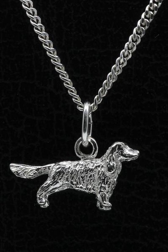 Cocker anglais en argent avec pendentif chaîne queue - petit