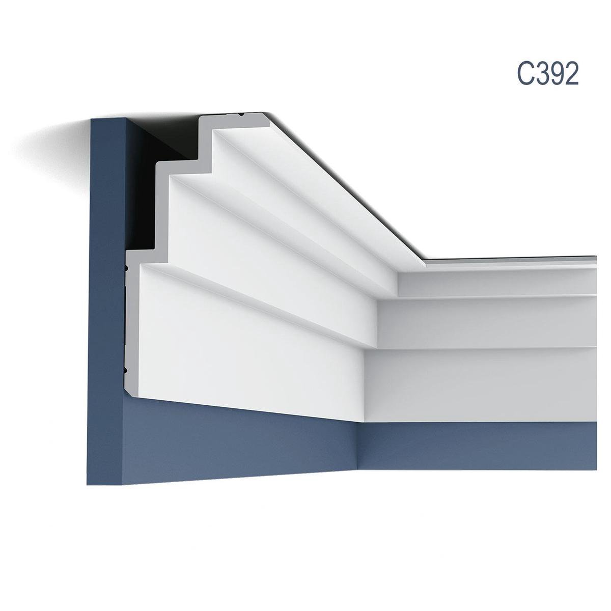 Kroonlijst Orac Decor C392 MODERN STEPS Sierlijst modern design wit 2m