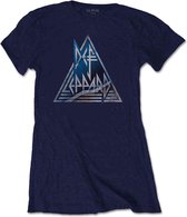Def Leppard Dames Tshirt -M- Triangle Logo Blauw
