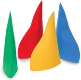 3x Gele kabouter puntmutsen van vilt - Verkleedaccesoires