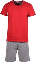 Woody pyjama jongens/heren - rood/ grijs-wit - 201-2-QPB-S/910 - maat S