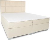 Boxspring Pisa - Vaste luxe box - Pocketvering matras + Topper - 140 x 220 - 12 vakken - Beige - L poten