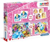 Clementoni - Super kit puzzel en spellen 4in1 - Disney Princess, puzzels kinderen