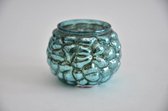 Kerst Sfeerlichten - Waxineglas Bol 9x9x8cm Cool Blue