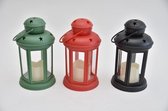 Sfeerlichten - Kunststof Lantaarntje Met Led Kaars Mix